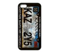 CW TV Play Supernatural License Plate KANSAS KAZ 2Y5 Background Pattern Silicone Rubber Non-slip Protective Cover Case Skin For Apple iPhone 5 5S