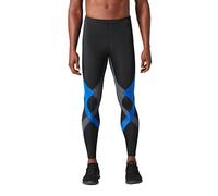CW-X CWX Men's Stabilyx Stitched Tights - Black/Grey/Blue, Large