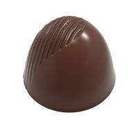 CW12091 - Chocolate World - Large Half Ribbed American Truffle Polycarbonate Mould