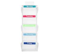 CWAGRQ Weekly Clothes Organizer for Kids 5-Shelf Kids Weekly Clothe Organizers 11.8x11.8x32.7inches Day of Week Clothe Organizer Polyester Day of The Week Children Clothe Organizers (white)