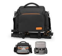 Cwatcun Camera Bag, Waterproof Single Shoulder Camera Bag for Photography with Tripod Holder, DSLR/SLR/Mirrorless Camera Case for Canon, Nikon, Sony, Fuji, Black
