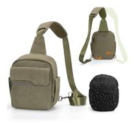 Cwatcun Sling Camera Bag Canvas, Compact Crossbody Case with Rain Cover | Fits 1DSLR+1lens +7.9"iPad +6.1"phone. Travel Photography Bag for Canon, Nikon, Sony, Fuji DSLR/SLR/Mirrorless Cameras, Lens