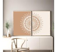 CWBLYZ 2 Pictures Set-Modern Canvas Poster Abstract Boho Wall Art Print Painting Mandala Picture for Living Room Bedroom Kitchen Office Home Decoration-40 * 50cm (Unframed)