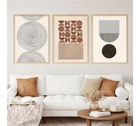 CWBLYZ Art Decor,Abstract Colorful Geometry Beige Posters Wall Art Canvas Painting Prints Pictures Living Room Interior Kitchen Office Bedroom Home Decor-50 * 60cm-3PCS (No Frame)