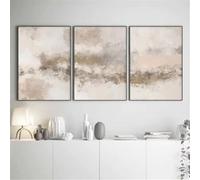Art Prints-3 Pieces Beige Abstract Posters and Prints Wall Art Neutral Nordic Modern Minimalist Canvas Painting Wall Picture for Living Office Room Decor-50 * 60cm (No Frame)