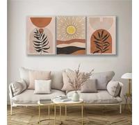 CWBLYZ Art Prints,Boho Beige Art Canvas Print Posters, Neutral Abstract Geometric Line Wall Art Paintings, Artwork for Living Room Bathroom Office Hallway Kitchen Decor-(60 * 80cm)*3PCS