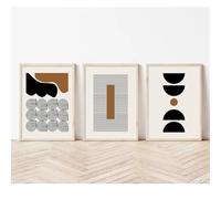 CWBLYZ Canvas Prints,Modern Abstract Geometric Line Mid Century Posters Canvas Painting Boho Wall Art Print Pictures for Living Office Room Home Decor-40 * 60cm-3Pcs (No Frame)
