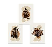 CWBLYZ Wall Art,Boho Abstract Geometric Leaves Posters Canvas Painting Wall Art Print Pictures for Kitchen Bedroom Living Room Home Decoration-40 * 50cm-3PCS (No Frame)