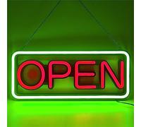 CwccLSH Open LED Customizable Neon Signs, Restaurant Shopping Mall Bar Wall Hanging Lighting, 53X23cm Light Signs(Green Red)