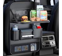 CWCHUHAI 1Pcs Car Seat Organiser for WEY 05, Leather Car Backseat Organizer with Foldable Table Tray, Seat Back Protectors Kick Mats, Foldable