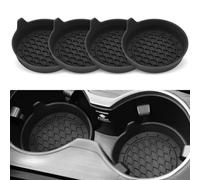 CWCHUHAI 4PCS Car Cup Coaster for VW Tiguan 2 (II), Non-Slip Cup Holders Embedded in Ornaments Coaster - Car Interior Accessories,Black