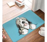CWCMZDH Custom Happy Bearded Collie Dog Doormat Mat Anti-Slip Pet Animal Bath Kitchen Bedroom Rug Carpet