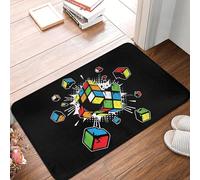 CWCMZDH Exploding Rubix Rubiks Magic Cube Doormat Non-Slip Entrance Bath Kitchen Door Floor Mat Math Gift Living Room Rug Carpet Footpad