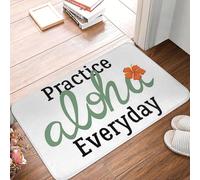 CWCMZDH Practice Aloha everyday Tropical Hawaii Summer Vibes Design Non-slip Doormat Floor Mat Entrance Home Living room Footpad Mats