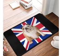 CWCMZDH Union Jack English Bulldog Floor Door Kitchen Mat Anti-Slip Indoor British Flag Patriotic Dog Doormat Toilet Entrance Carpet Rug