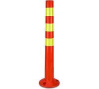 CWCQGH 1-Pack Soft Rubber Parking Bollards with Reflective Collars, 70cm Traffic Road Cones for Hazard Warnings & Traffic Control, Flexible PU Post