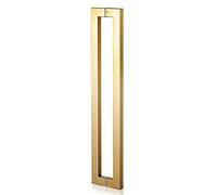CWCQGH 4/5 Ft Square Metal Push Pull Bar Handles for Kitchen Closet Barns,Modern Shower Glass Door Handle, Double-Sided Mounted,Gold-80cm/31.5in