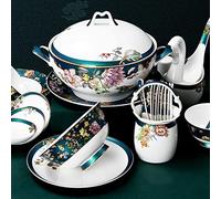 CWCQGH 70-piece Tableware Set, No. 45 Bone China Tableware, French Ceramic Tableware, Tableware For Home And Hotel, Jingdezhen Palace Porcelain