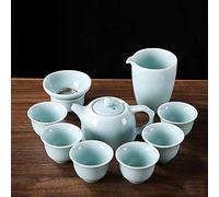 CWCQGH 9pcs / Set Chinese Ceramic Tea Sets Porcelain Teapot Gaiwan Handmade Kettle Mugs Household Teaguard Drink-A (A)