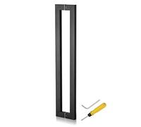 CWCQGH Barn Bathroom Entry Two-Sided Door Push Bar,Door Pull Stainless Steel Pulls Door Handles Set, 17inch/24inch/32inch/40inch/47inch/59inch Gates Handle,Black-120cm/47inch