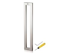 CWCQGH Barn Bathroom Entry Two-Sided Door Push Bar,Door Pull Stainless Steel Pulls Door Handles Set, 17inch/24inch/32inch/40inch/47inch/59inch Gates Handle,Silver-120cm/47inch
