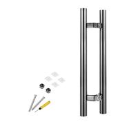CWCQGH Barn Door Push Pull Door Handle Large Heavy Duty Barn Door Pull Handle Exterior Entry Glass Door Handle Bar with Screws Kit Rust Resistance Easy to Install,Black-1