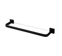 CWCQGH Bathroom Shelf Tempered Glass Shelf Wall Mounted, Floating Glass Bathroom Shelf with Brushed Stainless Steel Bracket Black 30cm Gold 50cm,Black-50cm