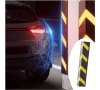 CWCQGH Car Parking Protector Garage Rubber Corner Guard, Self-adhesive Garage Door Corner Guard, Reflective Non-slip Rubber Corner Guard Protector Protect Your Car,Black+yellow-100cm-16pcs