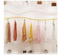 CWCQGH Clothes RackHeavy Duty Gold Pipe Clothes Display Rack with Wall Mounted Clothing Hanger Rod Multi Purpose Metal Garment Bar for Wardrobe Closet Laundry Room Shelf,Silvery-300CM