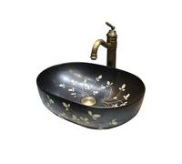CWCQGH Countertop Basin Antique Art Hand Wash Basin Countertop Basin Household Bathroom Wash Basin Ceramic Retro Bathroom Sinks Vessel Sink