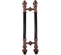 CWCQGH Double Sided H Shape Push Pull Door Handle,Retro Front Door Handle, Stainless Steel, Fit for Glass Door Wooden Door,Red Bronze-80cm/2.6ft