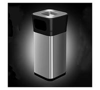 CWCQGH Dustbin 15L/20L/25L/30L Square Vertical Trash Can Commercial Stainless Steel Trash Can Trash Can with Ashtray for Hotel Corridor Hall Elevator Entrance Trash Can (Square 30L)