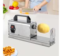 CWCQGH Electric Potato Slicer, Stainless Steel Spiral Cutter, 3 in 1 Automatic Machine with 2 Blades & Switch Control for Home and Commercial Use