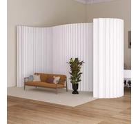 CWCQGH Foldable Retractable Room Divider, Multifunctional Privacy Screen for Home Office, Clothing Store, and Live Broadcast Background,White-6x1.8m