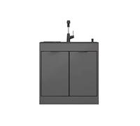 CWCQGH Laundry Sink with Cabinet, Utility Sinks for a Laundry Room, Kitchen Sink Cabinet, Soap Dispenser and Spacious Vanity for Room with Faucet and Drainage Pipe, Easy To Stor,72 * 40 Cold hot+Dual