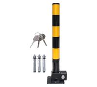 CWCQGH Lockable Folding Parking Barrier Bollard, Spring Collision Avoidance Post, Black/Yellow, 600x60mm, Automatic Lock, 3-Layer Paint,Blackyellow-600x60mm