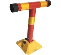 CWCQGH Lockable Parking Barrier, Foldable Parking Lock with Reflective Stripes, Heavy Duty Manual Parking Blocker for Private Parking Space, Red & Black, Steel, Key Operated
