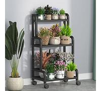 CWCQGH Metal Flower Display Stand Frame Plant Ladder Shelf Multi-Plant Stand With Wheels Plant Pot Racks Flower Pots Holder