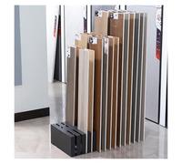 CWCQGH Metal Tile Display Rack, Iron Floor Tile Sample Rack, Oblique Insertion Display Stand for Exhibition Halls Stores Placing Various Building Material Samples,Black-A
