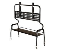 CWCQGH Mobile TV Stand with Lockable Wheels Height Adjustable Rolling Cart with AV Shelf Universal Floor Mount for Bedroom Living Room Office - Silver 120 x 35 x 90 cm,Black-120x35x120cm
