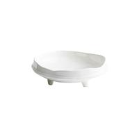 CWCQGH Plates For Kitchen White Irregular Shaped Ceramic Dish Plate Soup Plate Deep Plate Hotel Restaurant Service Tableware Plate For Eating,9.8 inch