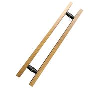 CWCQGH Pull Push Shower Kitchen Door Pulls Rustic Barn Door Handles,Wooden Double Sided Pull Up Handle Square Gate Rod with Fittings Indoor Outdoor Shower Sliding Glass Door Dec,Length 80cm(31.5inch)