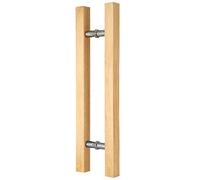 CWCQGH Pull Push Shower Kitchen Door Pulls Solid Wood Door Pulls, Ladder Type Double-Sided Door Handle, Smooth Indoor Outdoor Handle Pull Set, Round/Square Bar Installation,Square-60cm/23 5/8"-40cm
