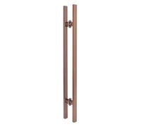 CWCQGH Push Pull Door Handle, Sliding Barn Door Handles, Including All Install Fitting, Double Sided H Shape Round Door Handle*40cm *40cm,Rose Gold-60cm*40cm