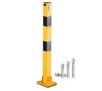 CWCQGH Safety Bollard Post, Bollards Steel 27.55 Inch, Night Reflective Design, Foldable with Lock Parking Barrier Traffic Bollards for Driveway,Yellow-70cm/27.55in