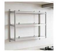 CWCQGH Stainless Steel Wall-Mounted Arm for Kitchen Industrial Wine Rack Arm Storage Solution (Silver 120x35x75cm)