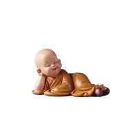CWCQGH Tabletop Figurines Chinese Style Zen Wisdom Little Monk Decoration Ancient Style Buddha Cute Living Room Study Desktop Decoration Creative Blessing Gift Home Decor Statue (M)