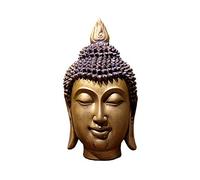 CWCQGH The new Chinese head of Buddha Statues Resin Buddha Head Southeast figurine Copper-like Zen Ornaments Decorative Background