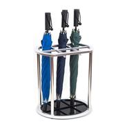 CWCQGH Umbrella Stands Stainless Steel Compact Umbrella Box Umbrella Stand Hotel Business Large-Capacity Storage Rack 6 Holes Metal Umbrella Bucket Porch