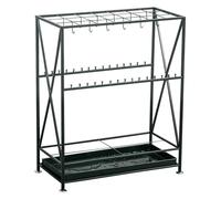 CWCQGH Umbrella Stands Umbrella Stands Metal Hallway Entryway Standing Umbrella Rack Holder with Removable Drip Tray and Hooks Umbrella Holder/Storage Porch